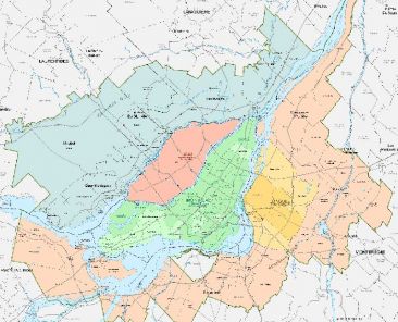 Carte générale du territoire de la Communauté métropolitaine de Montréal