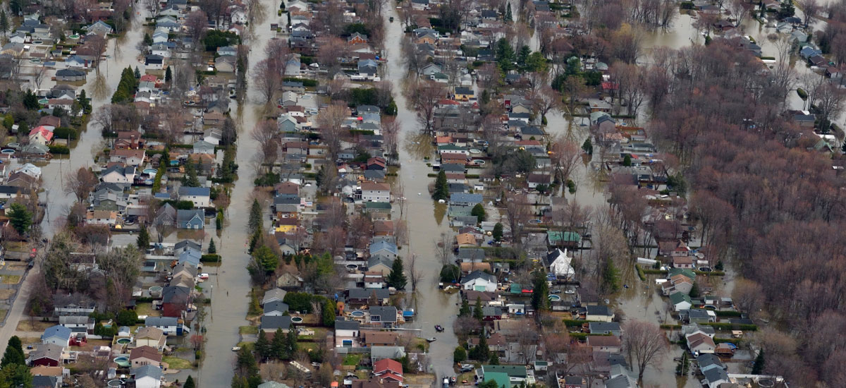 Quartier inondé en avril 2019 Grand Montréal