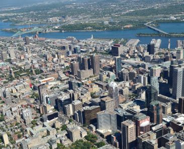 Centre ville de Montréal, vue aérienne | Communauté métropolitaine de Montréal (CMM)