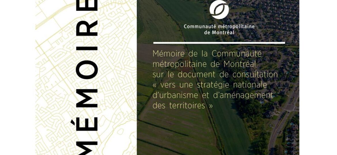 Couverture - Mémoire Vers une Stratégie nationale d'urbanisme et d'aménagement des territoires