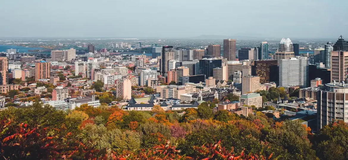 Vue du centre-ville de Montréal à partir du mont Royal