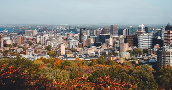 Vue du centre-ville de Montréal à partir du mont Royal