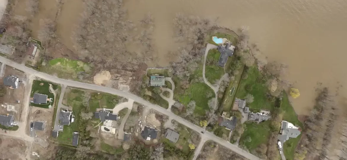 Image aérienne des inondations 2023