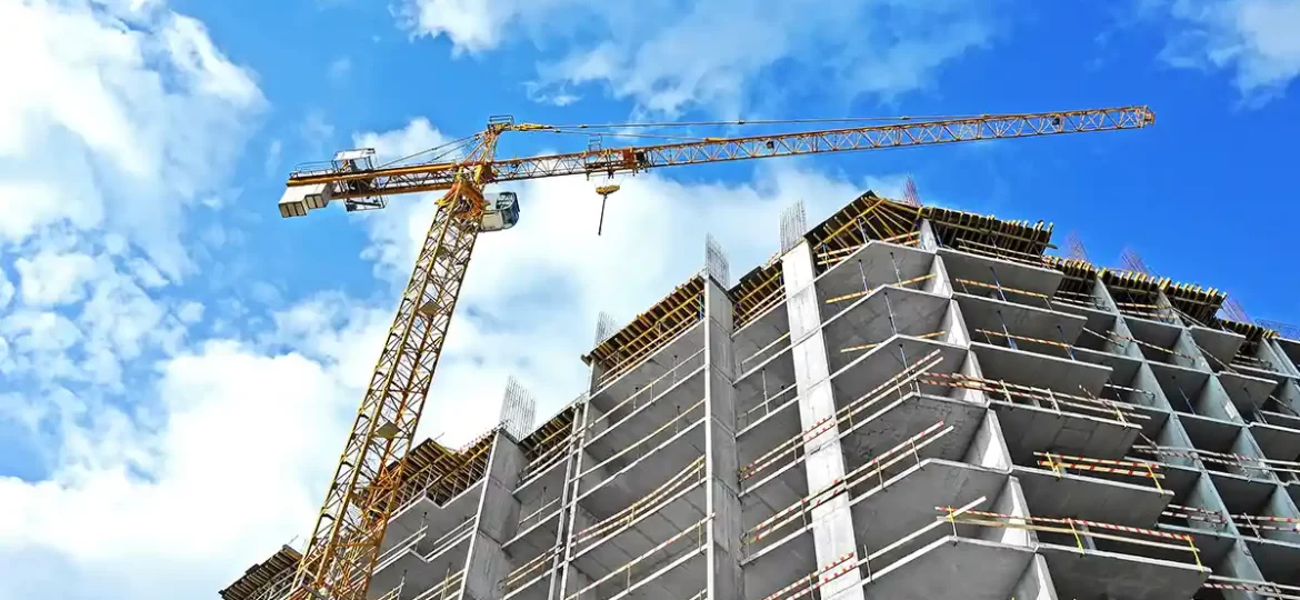 Vue d'un chantier de construction d'immeubles